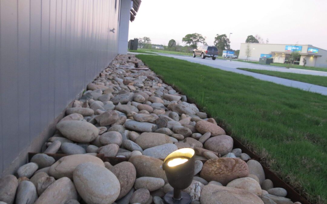 Commercial landscape installation project in Lafayette, Louisiana by EdenScapes.