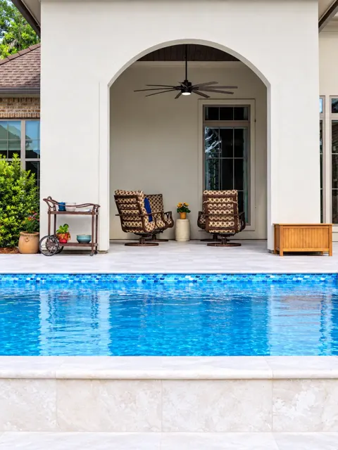 Cowen project — Pool construction · Marble pavers · Butterfly garden