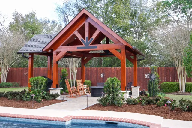 Hill project — Custom timber gazebo · Detailed joinery