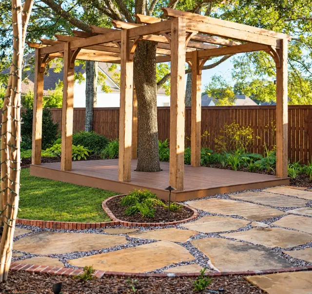 Meier project — Flagstone paths · Fountains · Planting · Lighting
